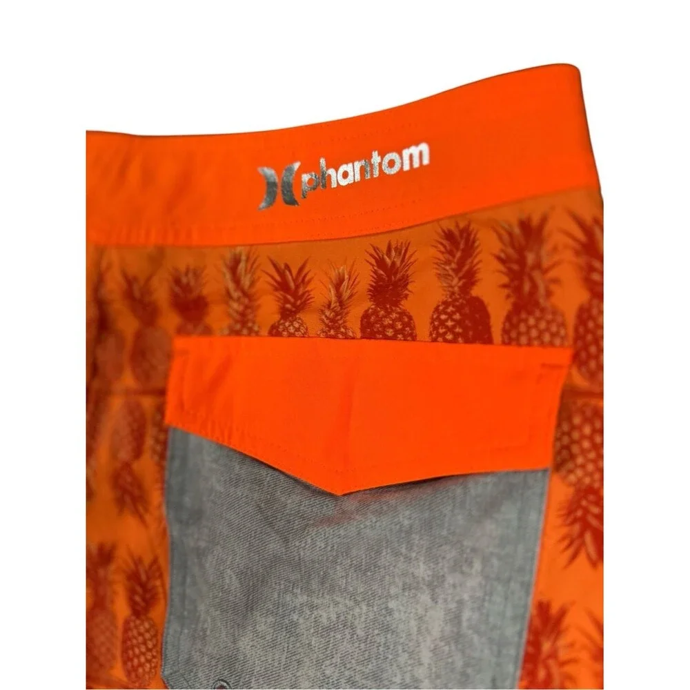 Hurley Phantom Pineapple Board Shorts Mens 30 Neon Orange Surf Swim Trunks Beach